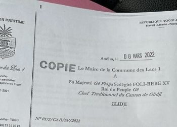 Palais royal de Glidji: Les maires de la préfecture des Lacs décidés à mettre fin au désordre et à la manipulation du Roi Gê Fiogan Sédégbé FOLI-BEBE XV