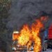 Togo : Un camion remorque prend feu sur la RN1; circulation bloquée à Bafilo