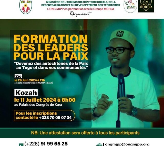 TOGO : Formation des Leaders pour la Paix à Kara avec la Présence de Johaness MAKOUVIA