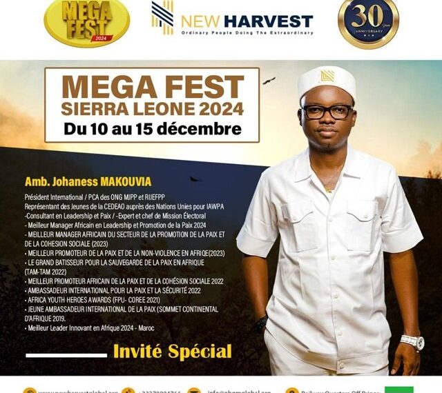 Sierra Leone : Amb Johaness MAKOUVIA attendu au grand Rassemblement MEGAFEST 2024
