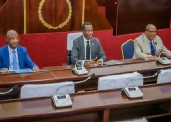 Le président de l’Assemblée nationale, Kodjo Adédzé (centre) | Photo: DR