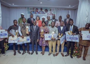 Les lauréats du concours médiatique organisé par la Haplucia. Lomé, 9 décembre 2025. @Le clik